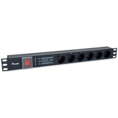 Regleta Equip 333317 6 Tomas Tipo F con Interruptor y Protección 1,8 m Regleta Equip 333317 6 Tomas Tipo F con Interruptor y Protección 1,8 m