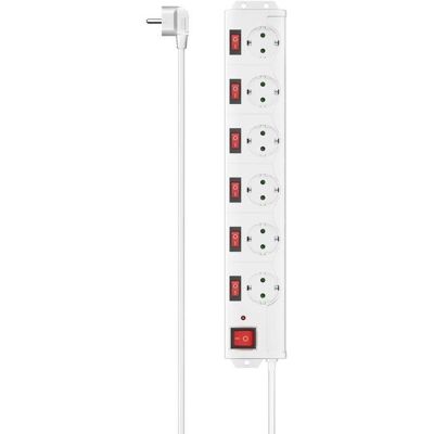 Regleta HAMA 6 Tomas con Protección Sobretensiones e Interruptores Individuales Regleta HAMA 6 Tomas con Protección Sobretensiones e Interruptores Individuales