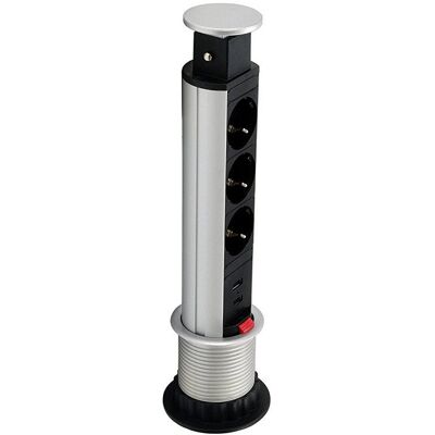 Equip 333304 Regleta Pop-up para Mesa 3 Tomas + 2 USB Equip 333304 Regleta Pop-up para Mesa 3 Tomas + 2 USB