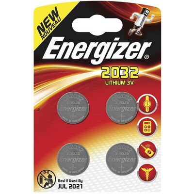 Energizer Pilas de Litio CR2032 4 Unidades Energizer Pilas de Litio CR2032 4 Unidades