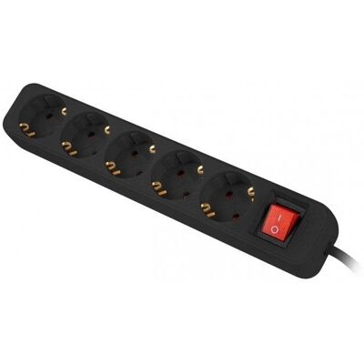 Lanberg Regleta 5 Tomas Schuko con Protección 1.5m Negra Lanberg Regleta 5 Tomas Schuko con Protección 1.5m Negra