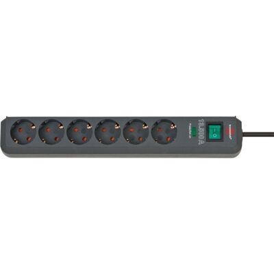 Brennenstuhl Eco-Line Regleta de Enchufes 6 Tomas de Corriente Protege Sobretensiones 5m Antracita Brennenstuhl Eco-Line Regleta de Enchufes 6 Tomas de Corriente Protege Sobretensiones 5m Antracita