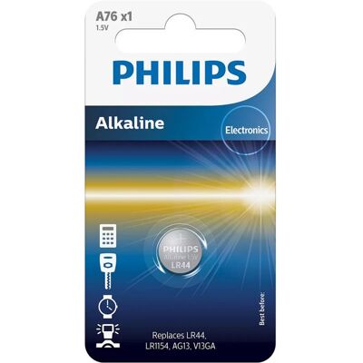Philips Pila de Botón A76 LR44 1.5V Philips Pila de Botón A76 LR44 1.5V