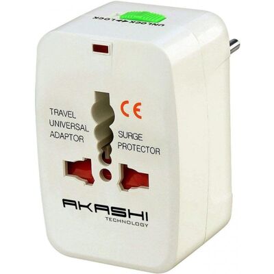 Akashi ALTWP100W Adaptador de Corriente Universal 100W Blanco Akashi ALTWP100W Adaptador de Corriente Universal 100W Blanco