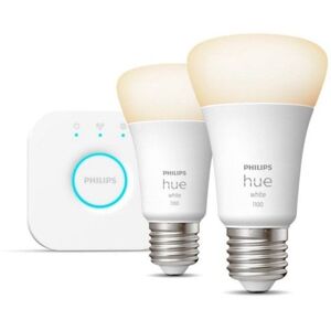 philips-hue Philips Hue White Kit de Inicio 2 Bombillas LED Inteligentes A60 E27 10W Luz Blanca Cálida + Hue Bridge philips-hue Philips Hue White Kit de Inicio 2 Bombillas LED Inteligentes A60 E27 10W Luz Blanca Cálida + Hue Bridge