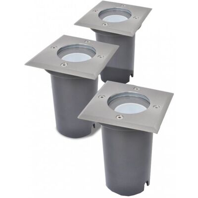 vidaXL Luces de suelo LED cuadradas para jardín 3 unidades vidaXL Luces de suelo LED cuadradas para jardín 3 unidades