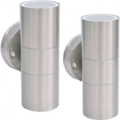 Luces de pared LED exteriores vidaXL Acero inoxidable Arriba/Abajo - Luces de pared Luces de pared LED exteriores vidaXL Acero inoxidable Arriba/Abajo - Luces de pared