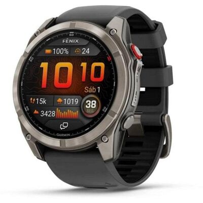 Smartwatch Garmin Fenix 8 Pro LTE/NTN Satelital 51mm AMOLED Titanio con Correa Silicona Negra/Gris Smartwatch Garmin Fenix 8 Pro LTE/NTN Satelital 51mm AMOLED Titanio con Correa Silicona Negra/Gris