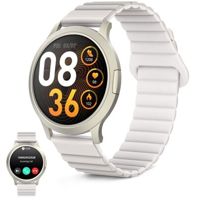 Ksix Core 3 Go Smartwatch, Amoled 1.32", Batería 5 Días, Ip67, Caja Aleación Zinc Champagne, Correa Silicona Magnética Beige Ksix Core 3 Go Smartwatch, Amoled 1.32", Batería 5 Días, Ip67, Caja Aleación Zinc Champagne, Correa Silicona Magnética Beige