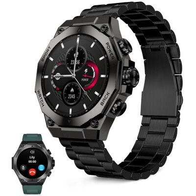 Ksix Titanium Go Smartwatch AMOLED 1.43", 2 Correas, Autonomía 5 Días, Llamadas, Negro Ksix Titanium Go Smartwatch AMOLED 1.43", 2 Correas, Autonomía 5 Días, Llamadas, Negro