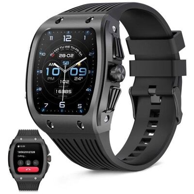 Ksix Hero 2 Smartwatch, Ips 1.76", Batería 7 Días, Ip68, Caja Aleación Zinc Gris, Correa Silicona Negra Ksix Hero 2 Smartwatch, Ips 1.76", Batería 7 Días, Ip68, Caja Aleación Zinc Gris, Correa Silicona Negra