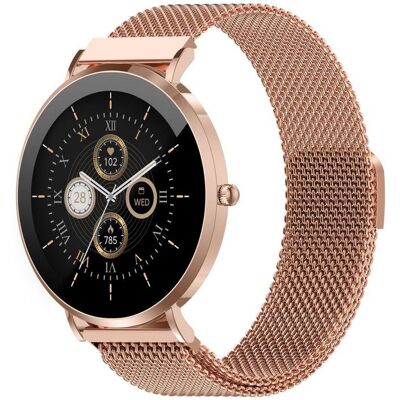 Denver SWC-394RG Bluetooth 43mm AMOLED Oro rosa Tensiómetro IP68 Pulsómetro SpO2 Denver SWC-394RG Bluetooth 43mm AMOLED Oro rosa Tensiómetro IP68 Pulsómetro SpO2