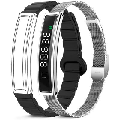 Ksix Serena Ultraligera Con Pantalla Smartband, 100 Modos Deporte, Sueño Y 7 Días De Batería, 2 Correas, Caja Plateada Ksix Serena Ultraligera Con Pantalla Smartband, 100 Modos Deporte, Sueño Y 7 Días De Batería, 2 Correas, Caja Plateada