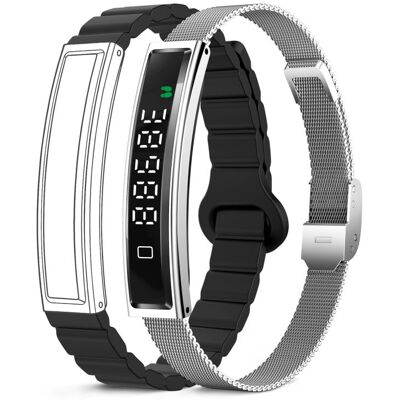 Ksix Serena Ultraligera Con Pantalla Smartband, 100 Modos Deporte, Sueño Y 7 Días De Batería, 2 Correas, Caja Plateada Ksix Serena Ultraligera Con Pantalla Smartband, 100 Modos Deporte, Sueño Y 7 Días De Batería, 2 Correas, Caja Plateada