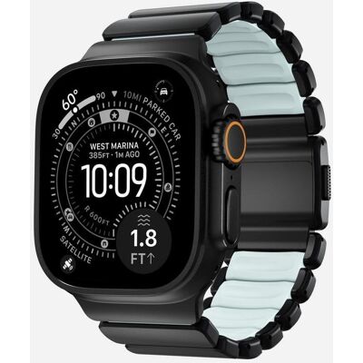 Pulsera Nomad Stratos Band Titanio Negro 49mm Icy Blue Glow para Apple Watch Pulsera Nomad Stratos Band Titanio Negro 49mm Icy Blue Glow para Apple Watch