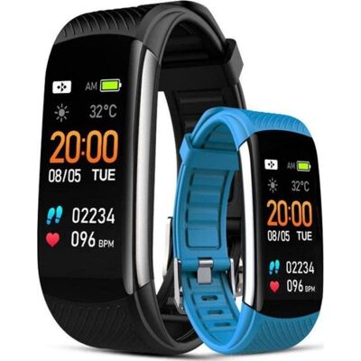Giewont Reloj Inteligente Negro + Azul - Monitor de Salud y Fitness Giewont Reloj Inteligente Negro + Azul - Monitor de Salud y Fitness