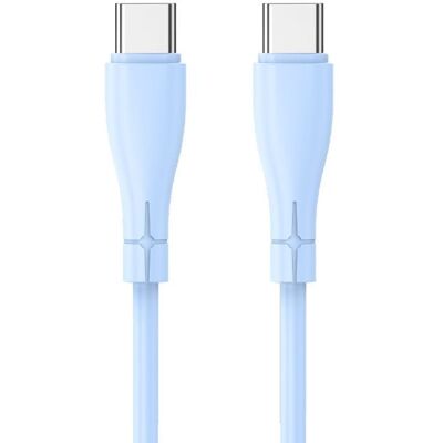 Cool Cable USB Silicona Universal Tipo-C a Tipo-C 1m Celeste Cool Cable USB Silicona Universal Tipo-C a Tipo-C 1m Celeste