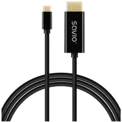 Cable USB-C Savio CL-190 1 m HDMI 4K FHD 120Hz Plug and Play Cable USB-C Savio CL-190 1 m HDMI 4K FHD 120Hz Plug and Play