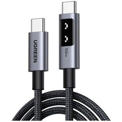 Cable USB-C a USB-C Ugreen 1 m 100W PD 3.0 E-Marker Gris Gunmetal Cable USB-C a USB-C Ugreen 1 m 100W PD 3.0 E-Marker Gris Gunmetal