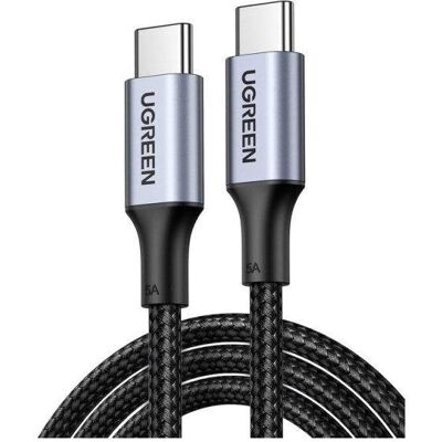 Cable USB-C a USB-C Ugreen 2 m Carga Rápida PD 100W Negro Cable USB-C a USB-C Ugreen 2 m Carga Rápida PD 100W Negro