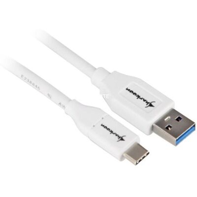 Cable USB Sharkoon - USB-A a USB-C - Blanco - USB 3.2 Gen 2 Cable USB Sharkoon - USB-A a USB-C - Blanco - USB 3.2 Gen 2
