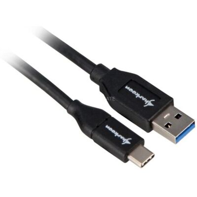 Cable USB 3.2 Gen 2 Sharkoon - USB-A a USB-C - 1m - Negro Cable USB 3.2 Gen 2 Sharkoon - USB-A a USB-C - 1m - Negro
