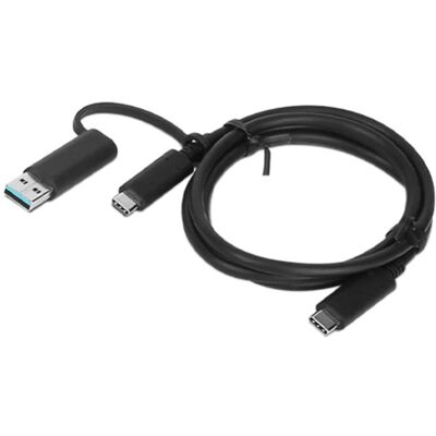 Cable Lenovo USB-C a USB-C 2 metros 10 Gbit/s con adaptador USB-A Negro Cable Lenovo USB-C a USB-C 2 metros 10 Gbit/s con adaptador USB-A Negro