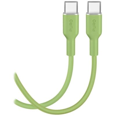 Cable USB-C PURO 1,5 m USB-C a USB-C Power Delivery 25W Verde Cable USB-C PURO 1,5 m USB-C a USB-C Power Delivery 25W Verde