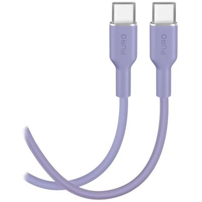 Cable USB-C a USB-C PURO 1,5 m USB Power Delivery 25W Lila Cable USB-C a USB-C PURO 1,5 m USB Power Delivery 25W Lila
