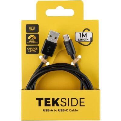 Cable USB-C Cellularline TEKSIDE 15W 1m Cable USB-C Cellularline TEKSIDE 15W 1m