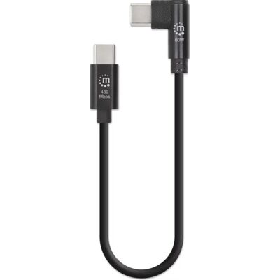 Cable USB-C Manhattan con conector a 90° 60 W Pack de 5 unidades Cable USB-C Manhattan con conector a 90° 60 W Pack de 5 unidades