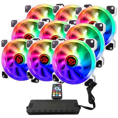 Talius Iris Spectrum ARGB Kit de Centralita + 9 Ventiladores Suplementarios 120 Mm Blancos Talius Iris Spectrum ARGB Kit de Centralita + 9 Ventiladores Suplementarios 120 Mm Blancos