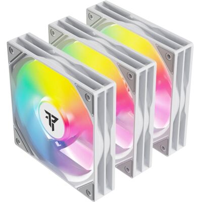 Tempest Fan 120mm ARGB PWM Pack 3 con Controladora Blanco Tempest Fan 120mm ARGB PWM Pack 3 con Controladora Blanco