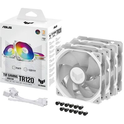 ASUS TUF Gaming TR120 ARGB Fan Triple Pack Ventilador Suplementario 120mm Blanco ASUS TUF Gaming TR120 ARGB Fan Triple Pack Ventilador Suplementario 120mm Blanco