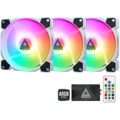 Ventilador suplementario Montech Z3 Pro RGB 120mm ARGB Pack 3 Unidades Silencioso Ventilador suplementario Montech Z3 Pro RGB 120mm ARGB Pack 3 Unidades Silencioso