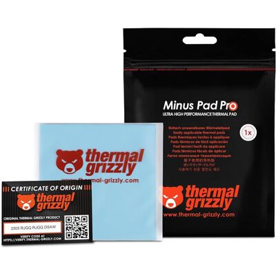 Thermal Grizzly Minus Pad Pro - Almohadilla térmica de alta conductividad - 100x100x1mm Thermal Grizzly Minus Pad Pro - Almohadilla térmica de alta conductividad - 100x100x1mm
