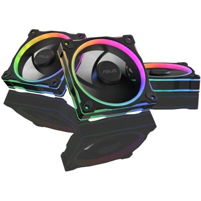 Ventilador ASUS Prime MR120 Black ARGB 3in1 120mm PWM Pack 3 unidades Iluminación Multi LED Ventilador ASUS Prime MR120 Black ARGB 3in1 120mm PWM Pack 3 unidades Iluminación Multi LED