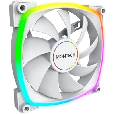 Ventilador Montech AX140 PWM 140mm Blanco Iluminación LED ARGB PWM Rifle Bearing Ventilador Montech AX140 PWM 140mm Blanco Iluminación LED ARGB PWM Rifle Bearing
