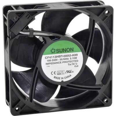 Ventilador axial Sunon CF4113HBT-1000U-A99 - 230 V/AC, 185.1 m³/h, 38x120x120 mm Ventilador axial Sunon CF4113HBT-1000U-A99 - 230 V/AC, 185.1 m³/h, 38x120x120 mm