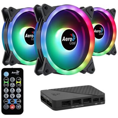 Aerocool DUO12PRO ARGB Kit 3 Ventiladores 120mm Aerocool DUO12PRO ARGB Kit 3 Ventiladores 120mm