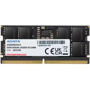 Memoria RAM Adata AD5S560024G-S 24GB 1x24GB DDR5 5600MHz CL46 Negro SO-DIMM Memoria RAM Adata AD5S560024G-S 24GB 1x24GB DDR5 5600MHz CL46 Negro SO-DIMM