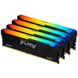 Memoria RAM Kingston FURY Beast RGB 128GB 4x32GB DDR4 3600MHz CL18 Negro Memoria RAM Kingston FURY Beast RGB 128GB 4x32GB DDR4 3600MHz CL18 Negro