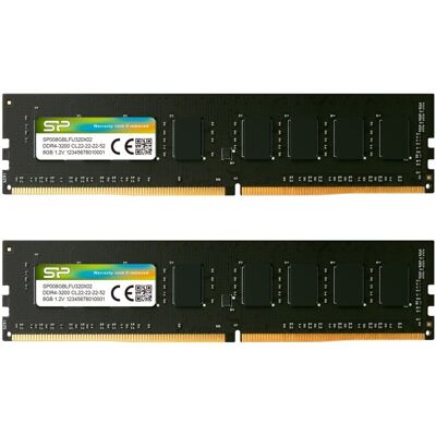 silicon-power Memoria Ram Silicon Power SP016GBLFU320X22 16GB 2x8GB DDR4 UDIMM 3200MHz CL22 silicon-power Memoria Ram Silicon Power SP016GBLFU320X22 16GB 2x8GB DDR4 UDIMM 3200MHz CL22