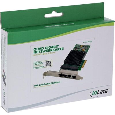Tarjeta de Red InLine 51127E PCI Express 4 Puertos Gigabit Ethernet VLAN EEE Tarjeta de Red InLine 51127E PCI Express 4 Puertos Gigabit Ethernet VLAN EEE