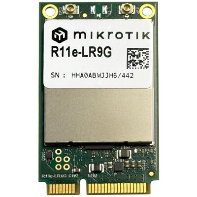 Tarjeta de Red MikroTik R11e-LR9G Mini PCI Express LoRaWAN GPS Verde Metálico Tarjeta de Red MikroTik R11e-LR9G Mini PCI Express LoRaWAN GPS Verde Metálico