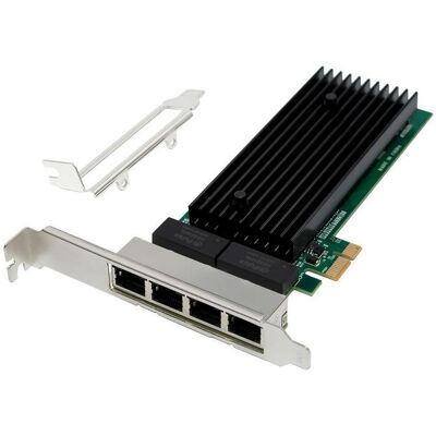 Tarjeta de Red MicroConnect MC-PCIEX1-82575-Q PCIe x1 4 Puertos Gigabit Ethernet Negra Tarjeta de Red MicroConnect MC-PCIEX1-82575-Q PCIe x1 4 Puertos Gigabit Ethernet Negra