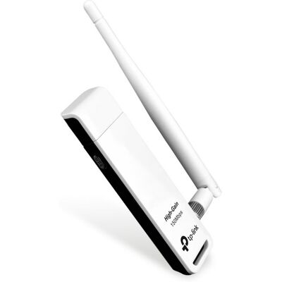 TP-LINK TL-WN722N V4 Adaptador WiFi USB 150 Mbps Antena de Alta Ganancia TP-LINK TL-WN722N V4 Adaptador WiFi USB 150 Mbps Antena de Alta Ganancia