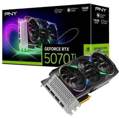 PNY GeForce RTX 5070 Ti ARGB Overclocked Triple Fan 16GB GDDR7 Reflex 2 RTX AI DLSS4 PNY GeForce RTX 5070 Ti ARGB Overclocked Triple Fan 16GB GDDR7 Reflex 2 RTX AI DLSS4