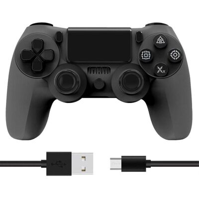 kinsi Mando inalámbrico Bluetooth Compatible PC/PS2/PS3/PS4 Vibración Dual Batería 600mAh Antideslizante kinsi Mando inalámbrico Bluetooth Compatible PC/PS2/PS3/PS4 Vibración Dual Batería 600mAh Antideslizante