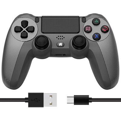 Kinsi Mando inalámbrico Bluetooth compatible PS4 batería 600mAh vibración doble motor antideslizante Gris Kinsi Mando inalámbrico Bluetooth compatible PS4 batería 600mAh vibración doble motor antideslizante Gris